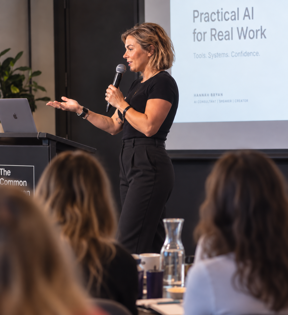 Hannah presenting Practical AI for Real Work